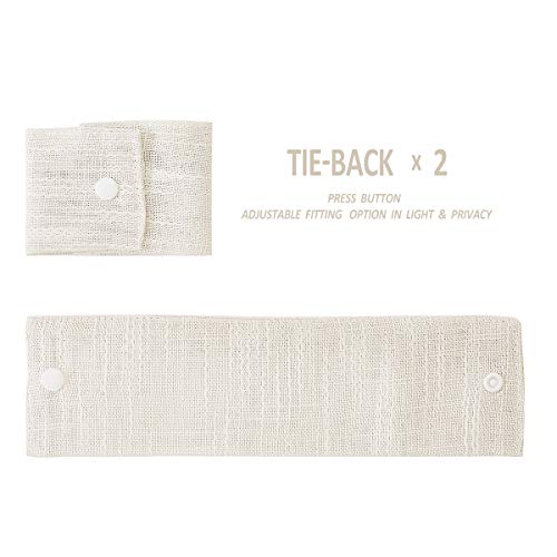 Fmfunctex Side Light Door Panel Curtains Natural 72-Inch Long Linen Texture Narrow Semi Sheer French Door Panels For Front Door Glass Door Window 24" W X 2 Pack #TOP3