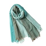 100% Coton TMOYJPX Foulard Homme Coton Bleu Echarpe Femme Ete (Vert)
