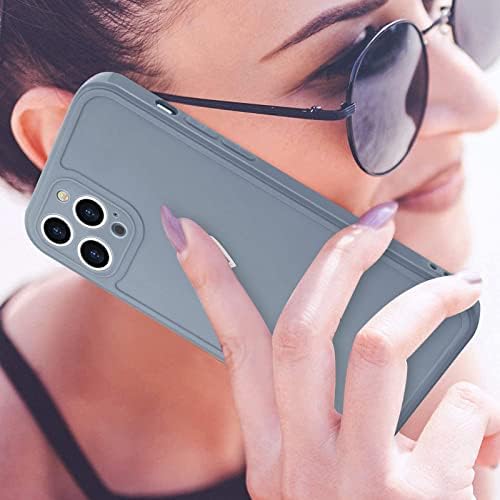 Micoden for iPhone 13 Pro Phone Case Cute Girls Silicone Shockproof Protective Bumper Cases with Love Heart Pattern Design for iPhone 13 Pro Grey