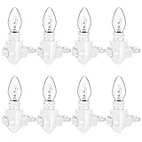 8 Pieces Plug in Night Light Modules and 8 Pieces 4 Watt Bulbs, White Plug in LED Night Light Set...