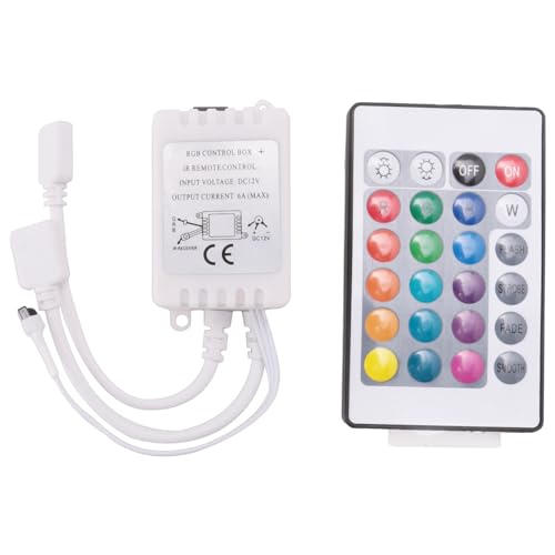 Bloepum Led Strip Lights Controller,Controller RGB Led Strip Light Controller + Infrared Remote Control 24 Keys