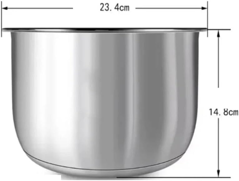 Rice Cooker 304 Stainless Steel Inner Pot,Compatible For Midea，3L 4L 5L Thickened FS3010/70 Inner Pot(5L 23.4X14.8)