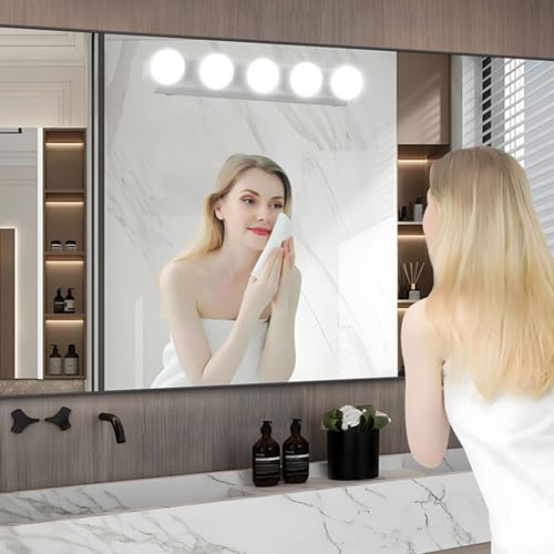 AIFUSI Led Spiegelleuchte, Hollywood Stil 5W Birne Dimmbar Schminklicht Spiegellampe Make-up Lampe, Beleuchtung Spiegel Lichter für Kosmetikspiegel Badzimmer, Farbtemperatur einstellbar