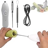 JLOZDM Descorazonador Verduras Inalámbrico，Descorazonador Elec Calabacín - 2 Cabezales Coupe，Acero Inox Alimentaria，Desescamador Elec Mariscos，para Calabacín Calabaza Tomate Pescado