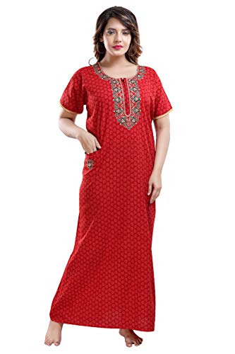 Image of TRUNDZ Women's Pure Cotton Nighty with Zip and Pocket