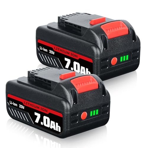 VANTTECH 2Pack 7.0Ah DCB200 DEL1810 18V/20V MAX Lithium ion Battery Compatible with Dewalt 20V Max DCB200 DCB204 DCB206 DCB201 DCB203 DCB181 Batteries Replacement for Dewalt Cordless Power Tools by VANTTECH - Used condition - US$30.68