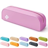 ZENO Silicone Pencil Case – Aesthetic Pencil Pouch for Women & Teens – Cute Pen Case, Pink Make Up Bag, Travel Organiser, Small Stationery Pouch, School Pencil Case – Pink Reef