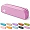 ZENO Silicone Pencil Case – Aesthetic Pencil Pouch for Women & Teens – Cute Pen Case, Pink Make Up Bag, Travel Organiser, Small Stationery Pouch, School Pencil Case – Pink Reef