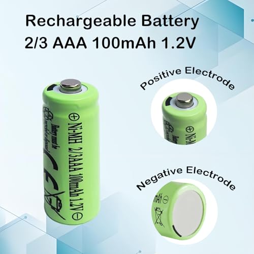 12 Pilas Recargables Ni-MH 2/3AAA 1.2v 100mAh para Luces Sol miniatura 5