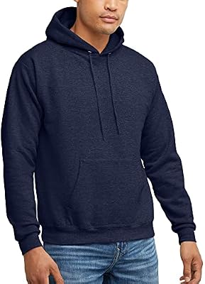 Hanes Comfortblend EcoSmart Hoodie, Midweight Fleece, Pullover Hooded Sweatshirt for Men, Heather Na...