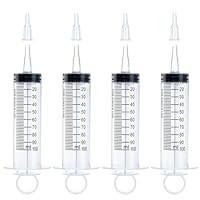 4 Stück Spritzen 100ml Kolostrum Spritze, Kunststoffspritzen mit Kappen aufziehspritze Ohne Nadel, Sterile Einzelverpackung für Wissenschaftliche Labore Füttern (4 x 100ml)