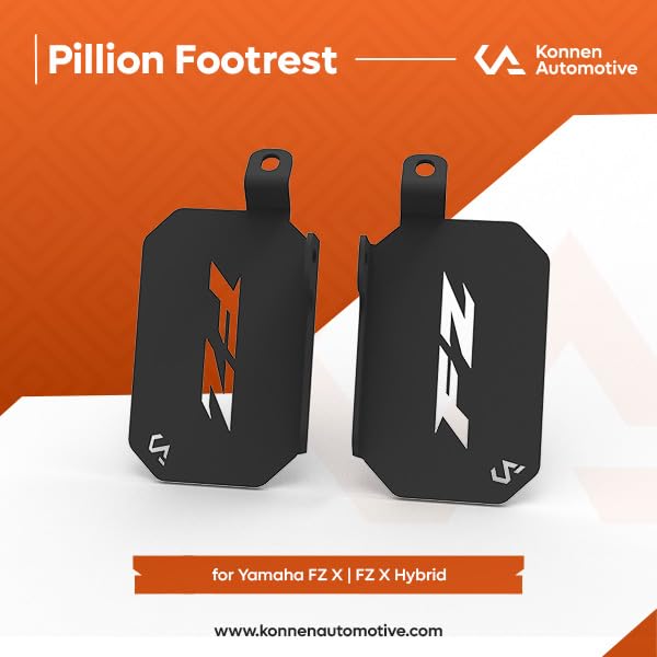 Image of Rear Pillion Footrest | Ladies Footrest Compatible for Yamaha FZ-X & FZ-X Hybrid (Black) (Set of 1)