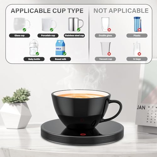 Coffee Cup Warmer, Mug Warmer for Desk, Electric Cup Beverage Warmer Plate with 2 Temperature Settings for Tea, Water, Cocoa, Milk, Auto Power Off