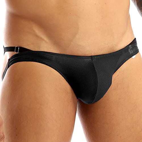Moily Men's Mesh Sheer Low Rise G-String Thongs Lingerie Jockstrap Bikini Briefs Underwear3