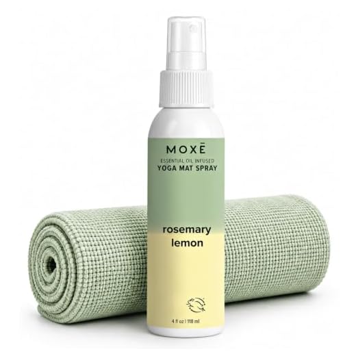 MOXE Yoga Mat Cleaner Spray, Rosemary & Lemon Essential Oils, 4oz