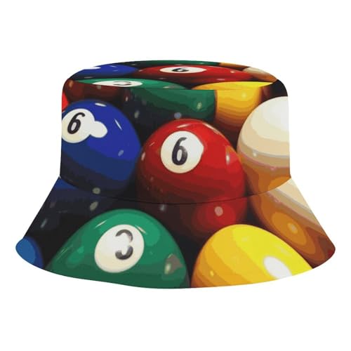 21.3in Fisherman Hats Color Billiards Sun Hat for Men Women Bucket Hat Boonie Cap Travel Summer Beach Hats Black