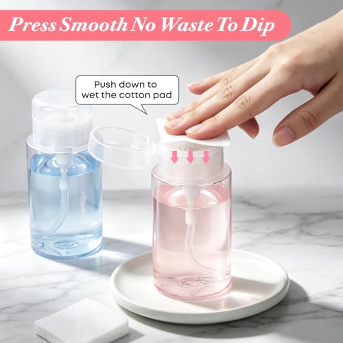 3 Pièces Flacon Pompe Vide 200 ML avec 200 Pièces Coton Démaquillants – vue 3