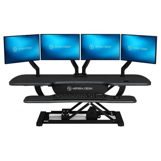 VERSADESK Electric Standing Desk Converter, 48 Inch PowerPro Height-Adjustable Sit Stand Desktop Riser, Keyboard Tray, USB Charging Port, 48" W X 24" D, Black