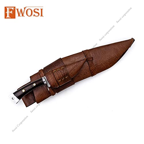 Fwosi Kukri Blade -13-Inch Heavy Duty Fixed Blade Knife Gorkha Or Military Kukri With Carbon Steel Blades, Bone & Wood Handle - Handcrafted In Nepal #TOP5
