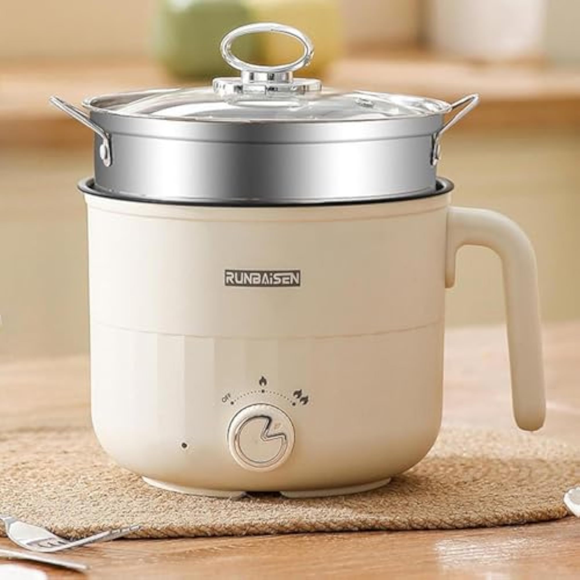 Multifunctional Electric Cooking Pot for Ramen, Soup & Pasta