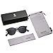 SOJOS Small Round Classic Polarized Sunglasses for Women Men Vintage Style UV400 Lens SJ2113, Black/Grey