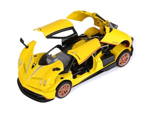 Image of 1:32 Scale Pagani Huayra Dinastia Toy Car | Metal Pullback Diecast Car for Kids with Openable Doors, Sound, Light Effects Toy for Car Enthusiasts (Color As Per Available),blue