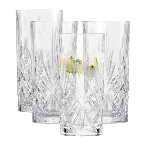 Schott Zwiesel Longdrinkglas 4 tlg. Set aus der Show Kollektion Gr. 79, aus Glas hergestellt, spülmaschinengeeignet, Fassungsvermögen: 368 ml, 121878, Kristall Cover