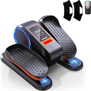 Under Desk Elliptical Machine, Electric Ellipse Leg Exerciser for Senior, 12 Adjustable Speeds Quiet and Portable Seated Pedal Exerciser for Training with Remote Control