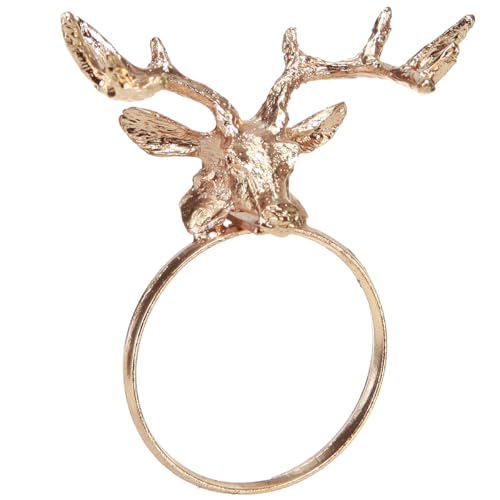 Kaemingk Serviettenringe Hirschkopf 3,7x5,5x3cm Metall 4er Set -...