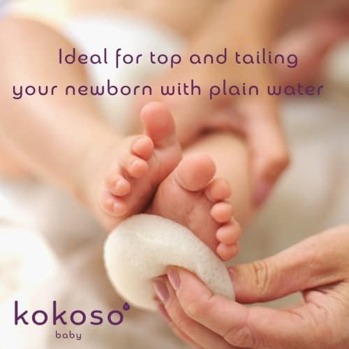 Kokoso Baby Natural Sponge  Super Soft Natural Baby Bath Sponge, Perfect as a Newborn Sponge and Baby Face Sponge