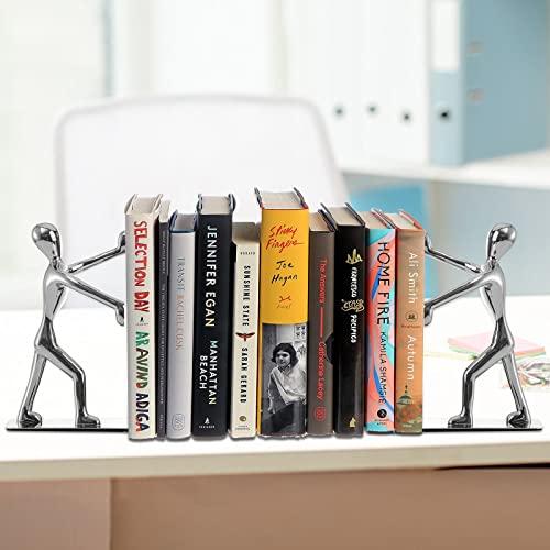 Fasmov Heavy Duty Stainless Steel Man Bookends Nonskid Bookends Art Bookend,1 Pair #TOP3