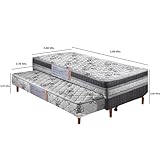 Cama Box Conjugada Solteiro D-28 com Auxiliar 188x88x59 Cinza/Branco glide