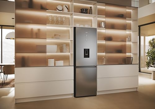 Haier 2D 60 Series 5 Pro Freestanding Fridge Freezer 60/40 with Water Dispenser, 2 Doors, D Class, Total No Frost, 349L Total Capacity, hOn App, AI & Wi-Fi Connected, Inox, 60x67x185 cm - HDPW5618DWPK - Image 13