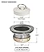 Highcraft 9783 Stainless Steel Bath Tub Drain Assembly with Rubber Stopper Strainer for RV Mobile Showers or Bar and Bathroom Sinks