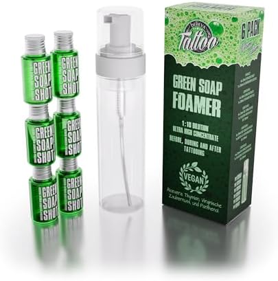 Believa Tattoo Green Soap Concentrado 6 x 20 ml + Foamer