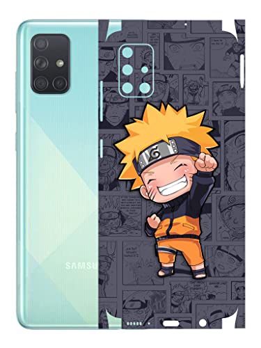 Image of AtOdds - Samsung Galaxy A51 Mobile Back Skin Rear Screen Guard Protector Film Wrap (Coverage - Back+Camera+Sides) (Naruto)