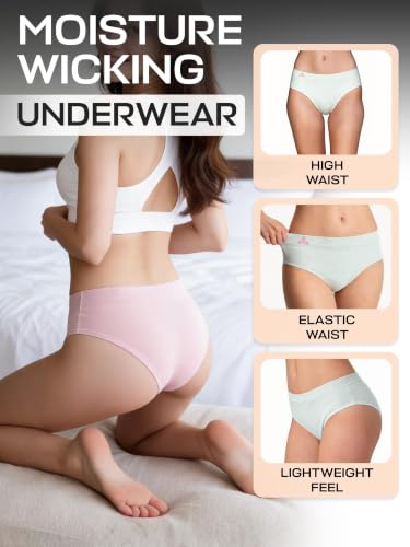 Image of Balanced Tech Moisture Wicking Underwear for Women, Seamless Workout Hipster Brief Bikini Panties