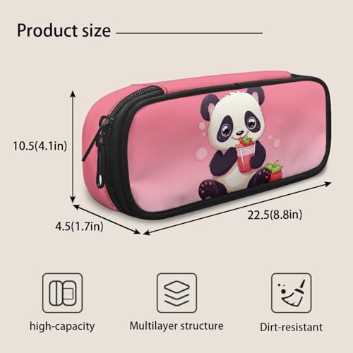 Image of Adorable Panda Pencil Case for Kids Ages 4-8 8-12 Girls Pencil Bag Boys Pen Holder Caddy Aesthetic Stationery Pouch Organzier Cosmetic Bags for Women Teen Home Desk School