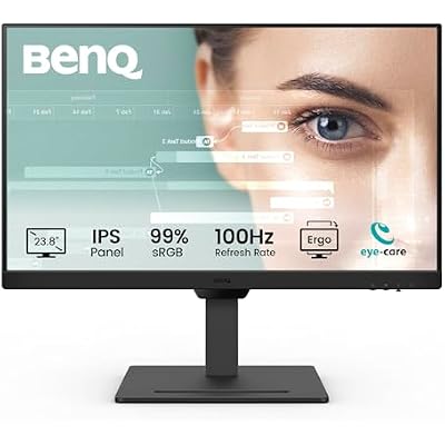 BenQ GW2490T Computer Monitor 24 100Hz FHD 1920x1080p | IPS | Eye-Care Tech | Low Blue Light | Anti-Glare | Adaptive Brightness | Height and Tilt Adjustable | Built-in Speakers | DisplayPort | HDMI