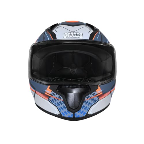 Image of Studds Thunder Full Face Helmet D8 with Clear Visor (Matt Black N4, M)