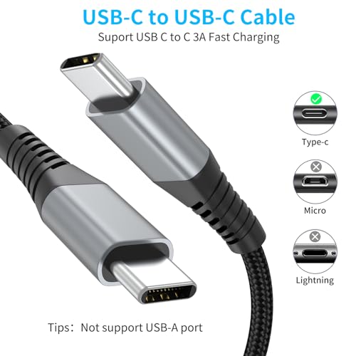 6 inch USB C to USB C Cable, 0.5ft 3-Pack Short USB Type C Charger Cable PD Fast Charging Braided Type C to Type C Cord 60W for Samsung Galaxy S234 S23, Moto G8, Google Pixel, iPhone 15 16 Pro Max by PEAKLIFT - Image 4