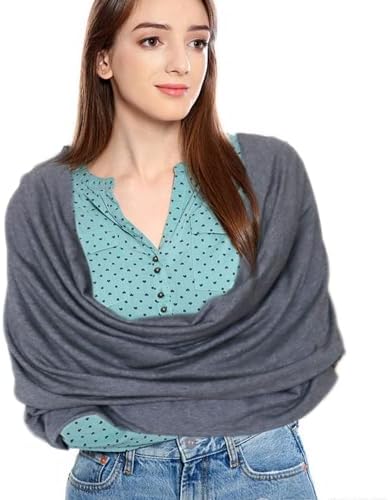 Infinity Travel Scarf Blanket with Hidden Pockets, Grey