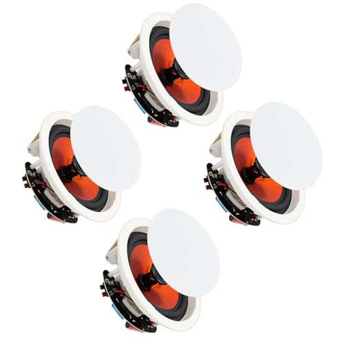STUDIOFINIX 8-Inch in-Ceiling Speakers, 800W Max Power Passive Flush-Mount Ceiling Speakers for Home Theater, Living Room, Office, Kitchen, Basement, Covered Patio (2 Pairs)