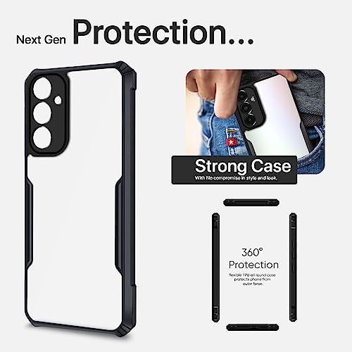 Image of Outlouders Back Cover for Samsung Galaxy M54 /F54 5G | Ultra Hybrid Transparent | Full Camera Protection | Raised Edge | Crystal Clear Bumper Case(Black)