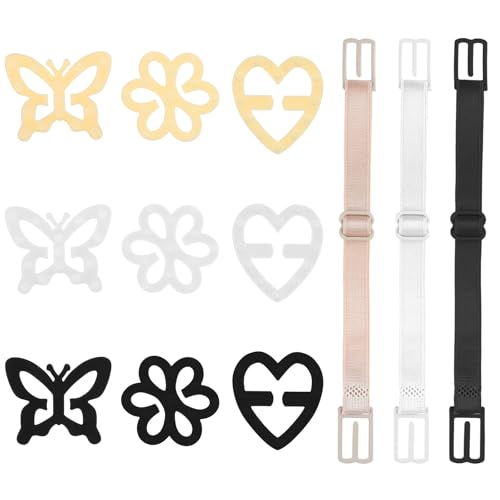 Nogeqi 12 Stück BH Träger Clip Rücken Unsichtbare BH Klammer Rücken Elastische BH-Träger Halter Bra Strap Clips Verhindern Schultergurte Rutschen