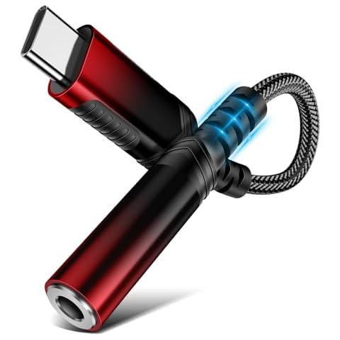 HGCXING Audio Adapter for Motorola,USB-C to 3.5 mm Headphone Adapter for iPad 10, 12CM/0.03FT 3.5 Audio Jack Braided Type C Dongle DAC Adapter for iPhone 16 Samsung A53 A54 A35 Galaxy S24 Plus S24 FE Cover