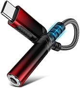 USB C to 3.5mm Adapter USB C Headphone Adapter,3.5 Audio Jack Braided Type C Dongle for iPhone 15...