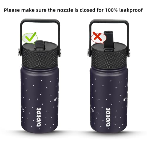 Image of BJPKPK Insulated Water Bottle, 15oz Stainless Steel with Straw Lid
