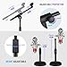 CAHAYA Microphone Stand Desk Adjustable: Boom Arm Mic Stand Desktop with 2 Mic Clips Reinforced Metal Base Table Mic Mount with 3/8