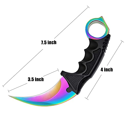 Zlixing Karambit Knife 2 Pieces Fixed Blade Tactical Knives Survival Knife With Sheath Men Gifts Cool Stuff Gadgets For Hiking Fishing Hunting #TOP6